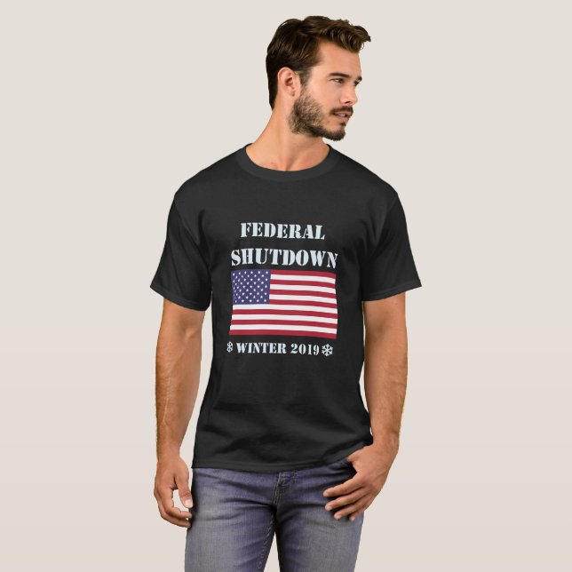 Camiseta Parada programada /Furlough do governo federal dos (Frente Completa)