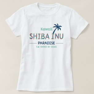 Camiseta Paradise Divertido do Shiba Inu Kawaii Mãe de Cach