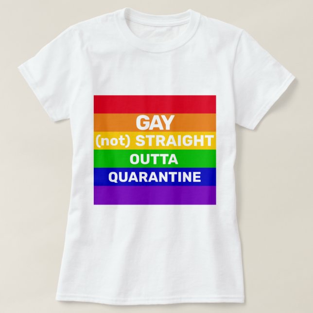 Camiseta paráfrase de quarentena do pavilhão do orgulho gay (Frente do Design)