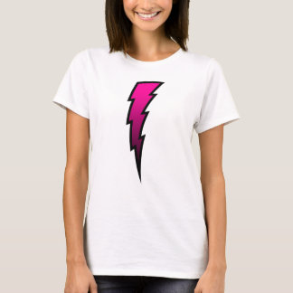 Camiseta Parafuso de relâmpago do rosa quente