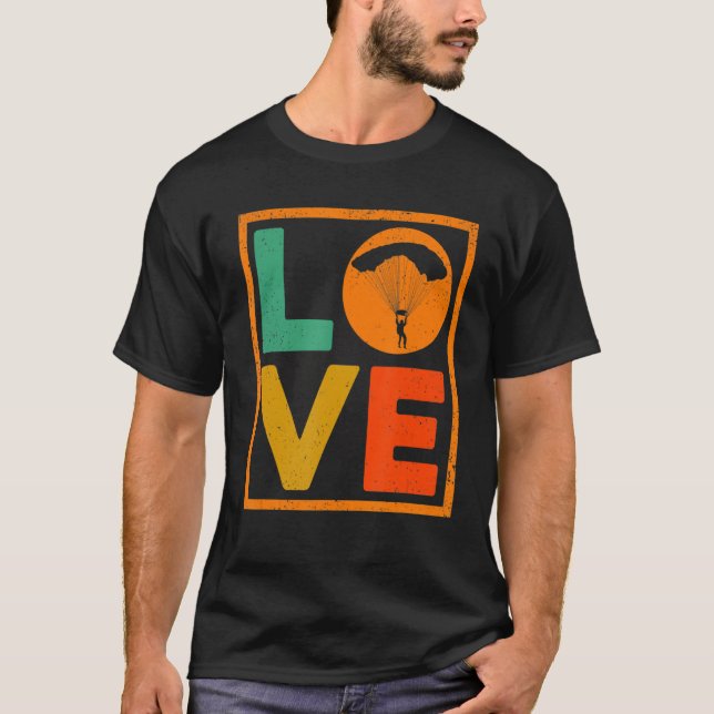 Camiseta Parag Paramotor Parapente Gráfico de Amor (Frente)