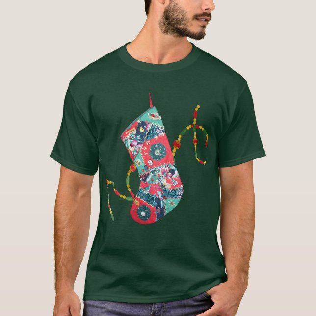 Camiseta Paragem de Natal de Patchwork (Frente)