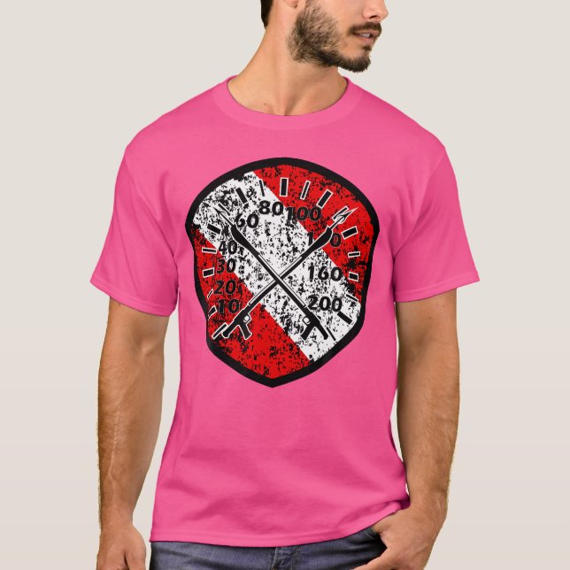 Camiseta Paragem De Pesca De Arrasto Com Bandeira De Mergul (Frente)