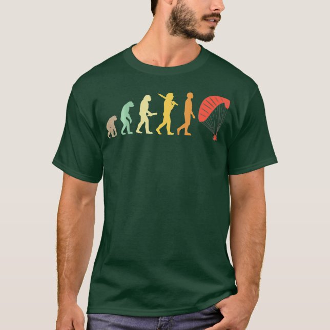 Camiseta Paraglider Evolution Vintage Retro Parapente (Frente)