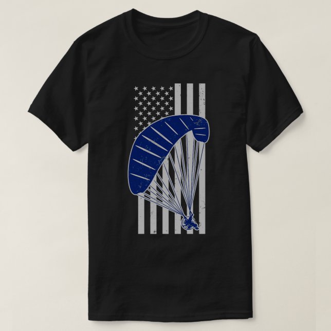Camiseta Paraglider Motorgliding US Flag Gift (Frente do Design)