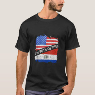 Camiseta Paraguai Estados Unidos América Eu sou ambos Parag