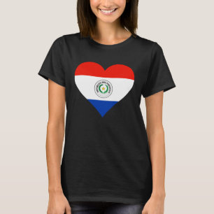 Camiseta Paraguai Sinalizador Coração de Presentes Paraguai