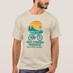 Camiseta Paraíso baseado em pedal Bicicleta Ilha Mackinac