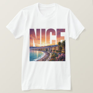 Camiseta Paraíso Costeiro da Riviera de Viagens Nice França