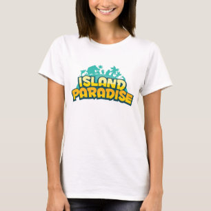 Camiseta Paraíso da ilha - o t-shirt amarelo das mulheres