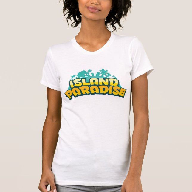 Camiseta Paraíso da ilha - o t-shirt das mulheres (Frente)