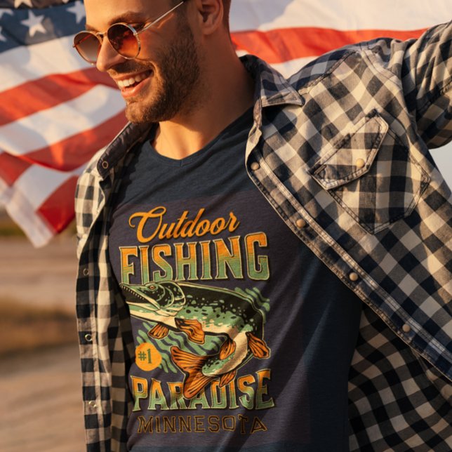 Camiseta Paraíso de Pesca com Pike (Criador carregado)