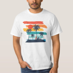 Camiseta Paraíso do Pôr do Sol Tropical