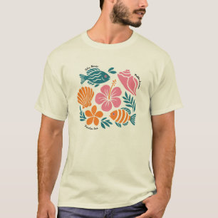 Camiseta Paraíso Insular de Verão Costeiro Retro