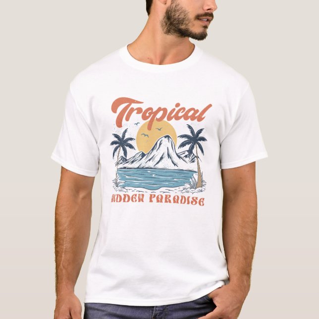 Camiseta Paraíso oculto tropical (Frente)