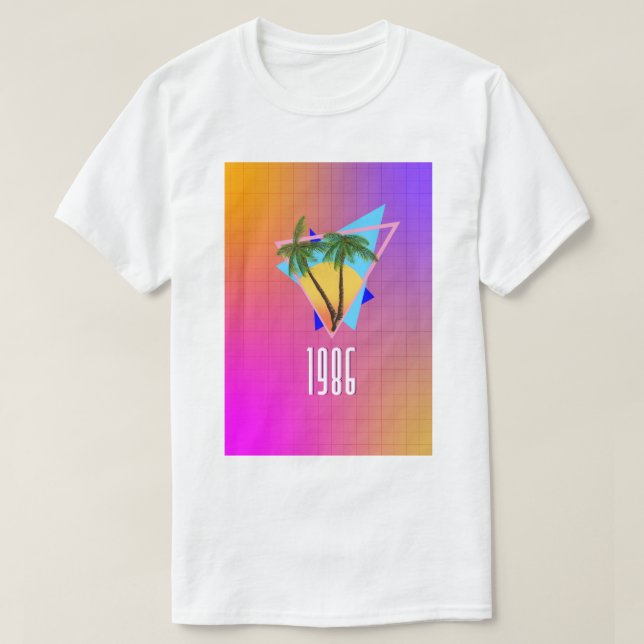 Camiseta Paraíso tropical 1986 (Frente do Design)