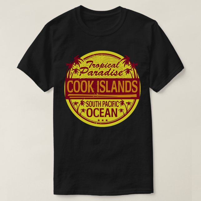 Camiseta Paraíso Tropical Ilhas Cook (Frente do Design)