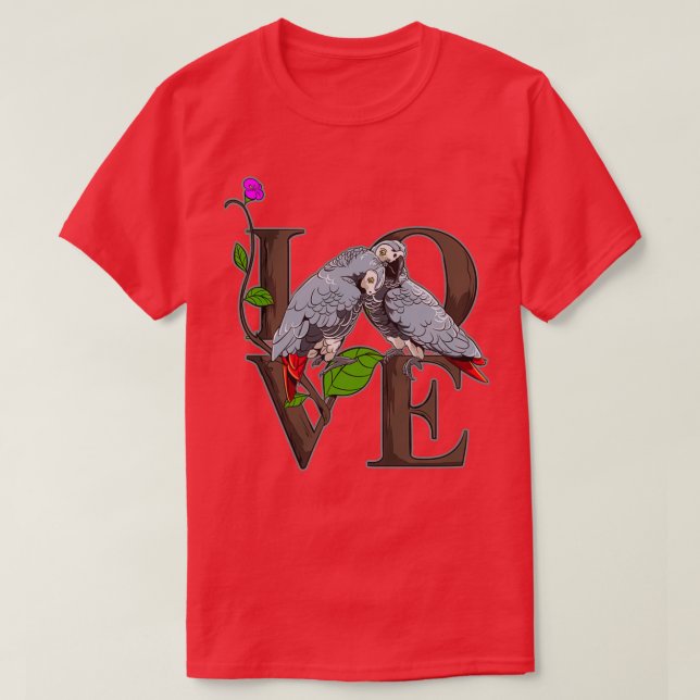 Camiseta Parakeet da Cinza africana (Frente do Design)