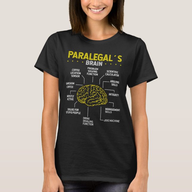Camiseta Paralegal Careers Brain Paralegal Attend Law (Frente)