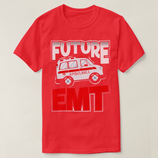 Camiseta paramédico Futuro do Formando Escolar EMT (Frente do Design)