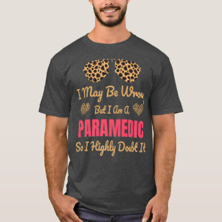 Camiseta Paramédico Leopard Imprime Cute Engraçado Dizendo