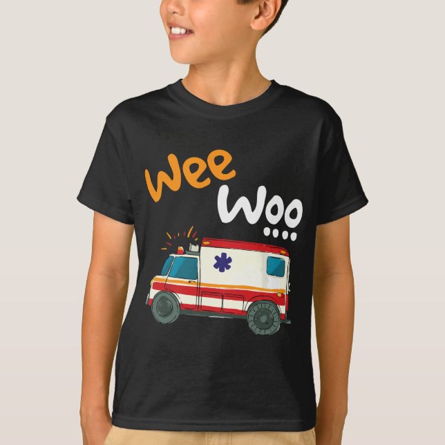 Camiseta Paramédico - Weo Woo EMT Ambulance First Responder (Frente)