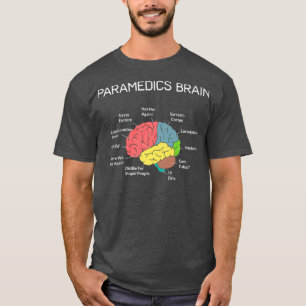 Camiseta Paramédicos Cérebro Engraçado EMS EMT Paramédi