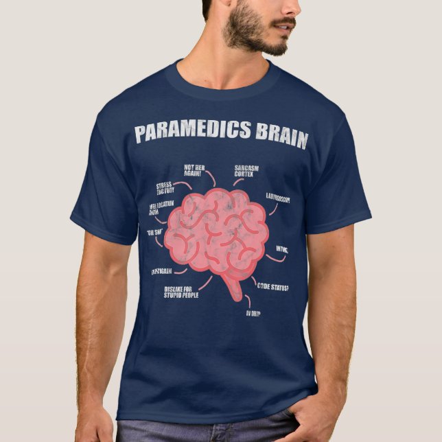 Camiseta Paramédicos Cérebro Medicina EMT EMS Primeiro Aide (Frente)