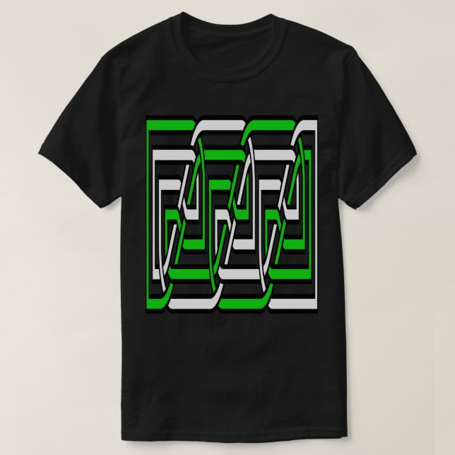 Camiseta Parâmetro de nó de entrelaçamento celular retangul (Frente do Design)