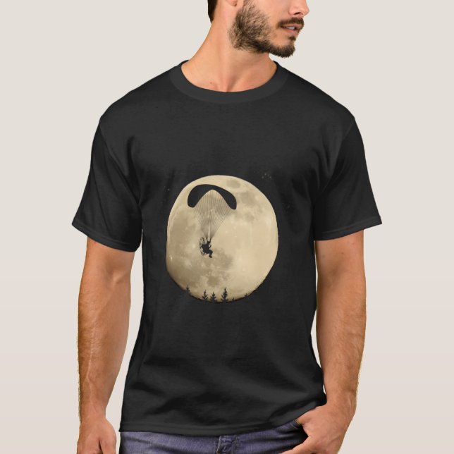 Camiseta Parapente Alimentado Com Lua Completa (Frente)