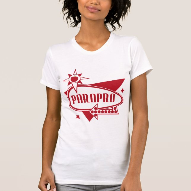 Camiseta Parapro - os anos 60 vermelhos retros inspiraram o (Frente)