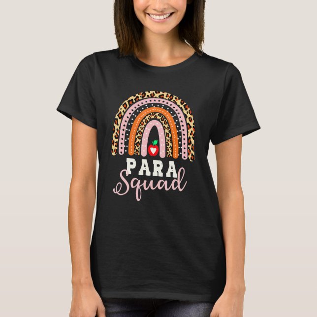 Camiseta Paraprofessional Life Rainbow Para Squad Teacher P (Frente)