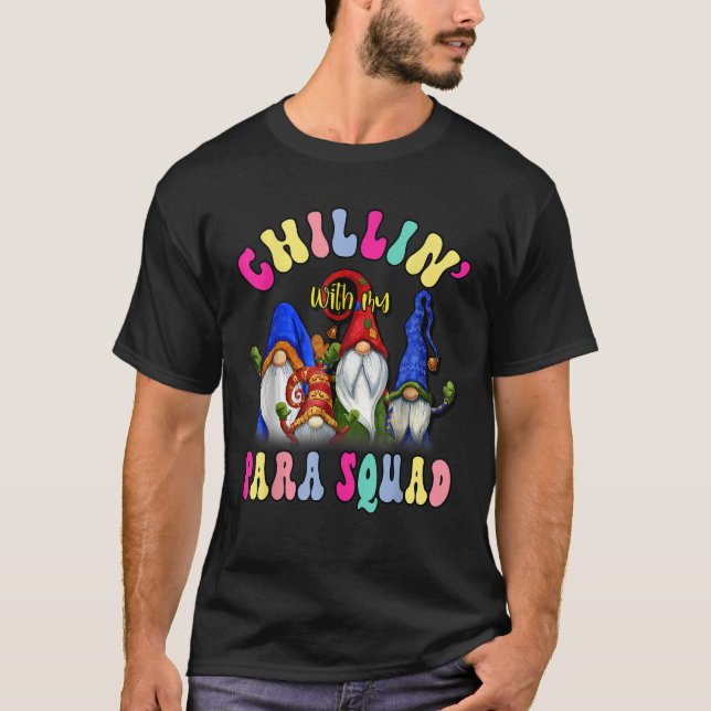 Camiseta Paraprofessional Para Squad Chillin Gnomes Christm (Frente)