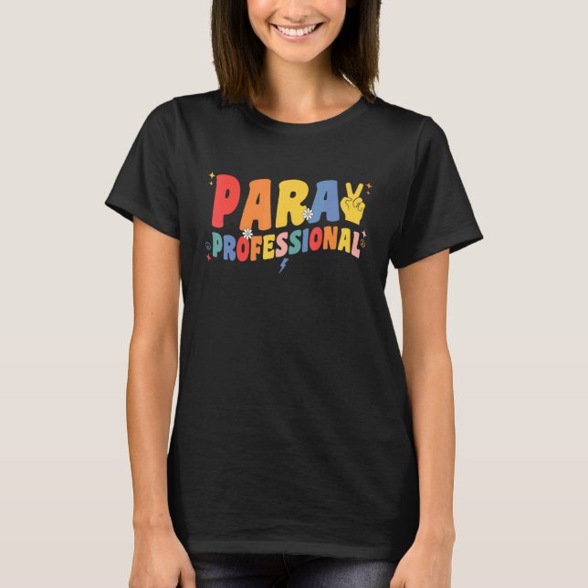 Camiseta Paraprofessional Retro Para Professional Teacher P (Frente)