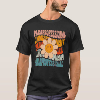 Camiseta Paraprofessional Teacher Retro Daisy Colorful Back