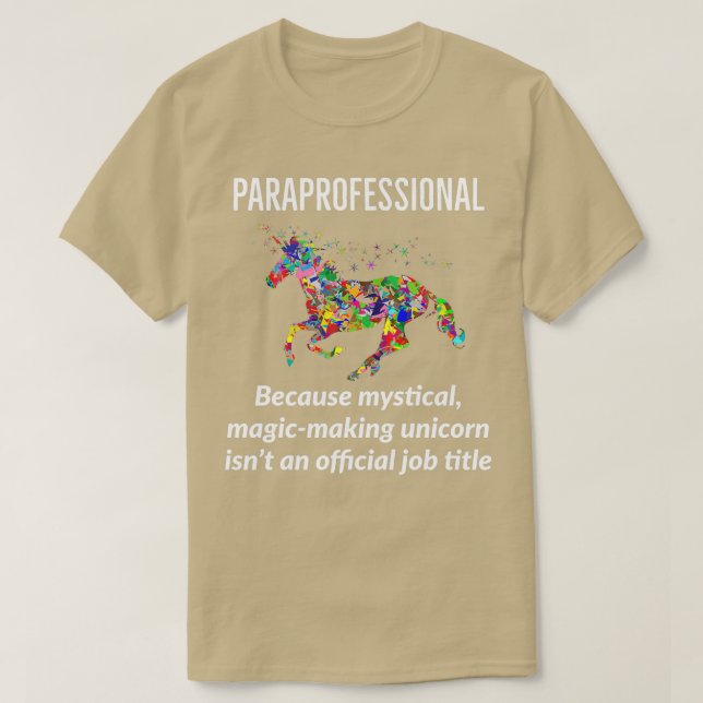 Camiseta Paraprofessionn Unicorn Funny (Frente do Design)