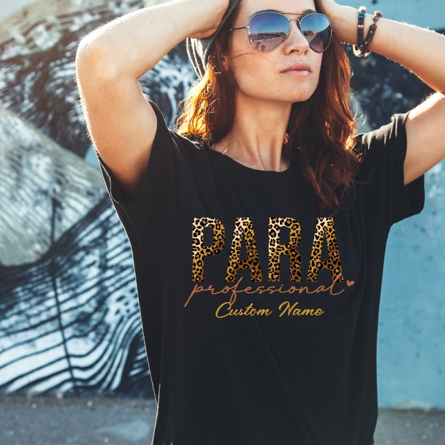 Camiseta Paraprofissional Cheetah Impressão, para, presente (Criador carregado)