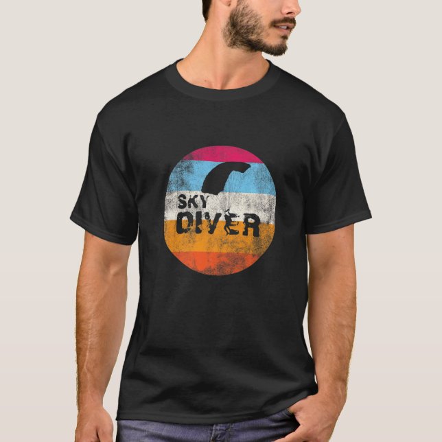 Camiseta Paraquedas Retro I Skydiver Tandem Jump Skydive (Frente)