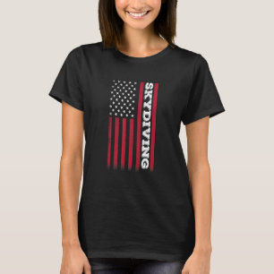 Camiseta Paraquedismo Bandeira EUA Bandeira Americana Paraq