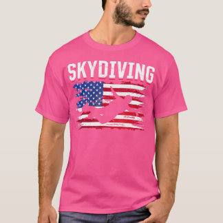 Camiseta Paraquedismo da bandeira americana Skydiving