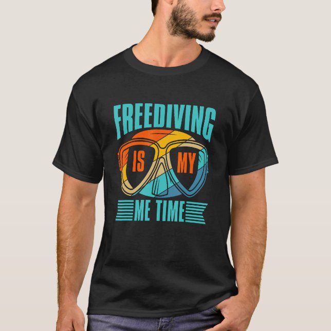 Camiseta Paraquedismo É Meu Peixe Retro Apnea Freedive Temp (Frente)