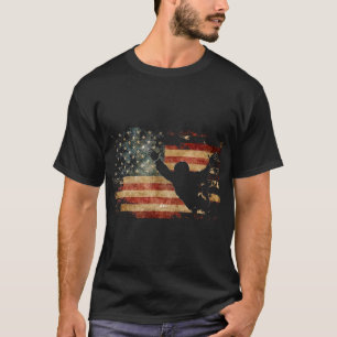Camiseta Paraquedismo em Queda Livre Bandeira dos EUA Patri