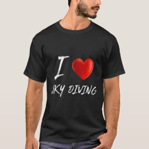 Camiseta Paraquedismo Eu Amo Coração Pular de Paraquedas