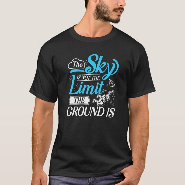 Camiseta Paraquedismo O Céu Não É O Par De Paraquedismo Lim (Frente)
