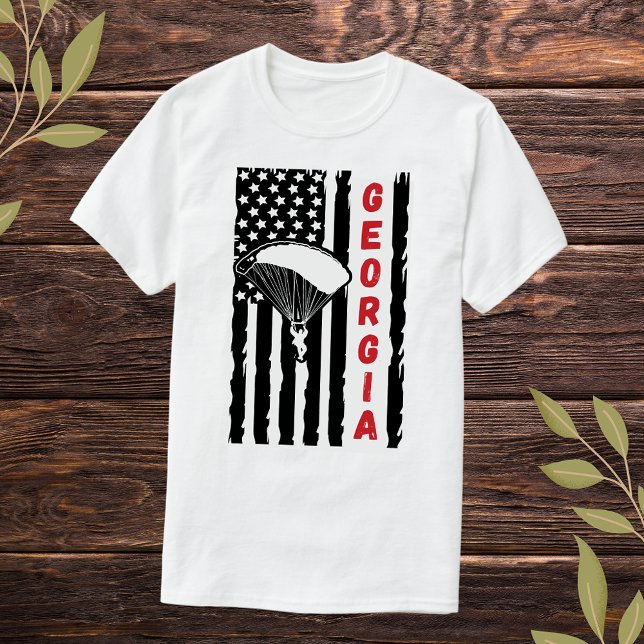 Camiseta Paraquedismo Parapente Vintage Georgia (Criador carregado)