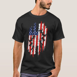 Camiseta Paraquedismo Skydiving Americano Flag Funny Vint