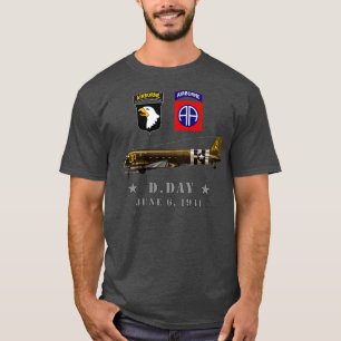 Camiseta Paraquedistas dos EUA DDay WWII Normandia 82º 101º