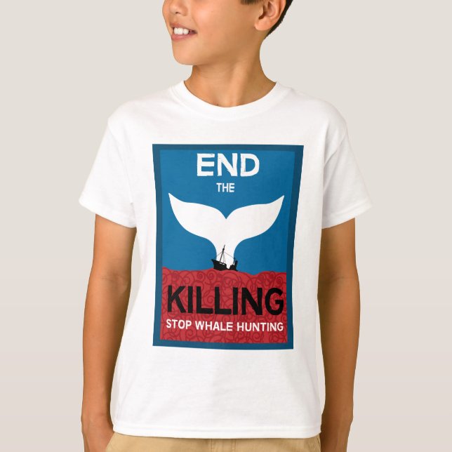 Camiseta Parar a caça à baleia | Proibição da proteção mari (Frente)