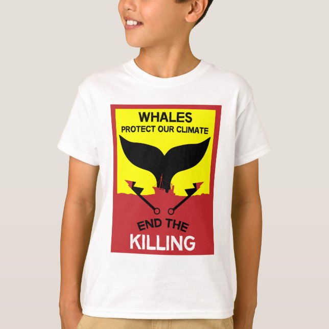 Camiseta Parar a caça à baleia | Proibição da proteção mari (Frente)