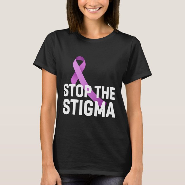 Camiseta Parar A Fita Roxa Do Vício Final Do Estigma (Frente)